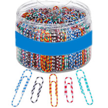 300 stycken stora halkfria gem, 28 mm till 50 mm, färgkodade för enkel identifiering, släta tandningar, korrosionsbeständiga, kontor, skola, hem