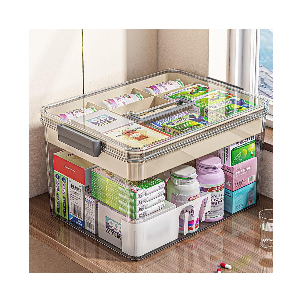 Medicine Storage, Double Layer Medicine Organiser Box, Plastic Storage Box