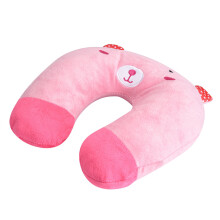 Almofada de viagem infantil com formato de animal fofo, almofada de suporte para o pescoço em espuma viscoelástica macia com capa removível, apoio
