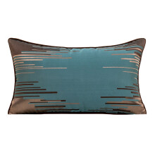 Housse de coussin en velours avec fermeture éclair invisible, coussin décoratif à rayures abstraites brodées pour le salon, tissu épais et