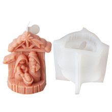 Silikonform Jesuss Family Mold Religiöse Kerzenformen für die-2