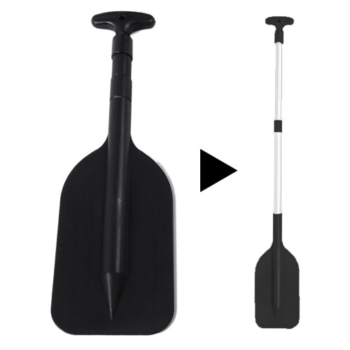Bootspaddel  telescopic canoe paddle with nonslip grip for students black