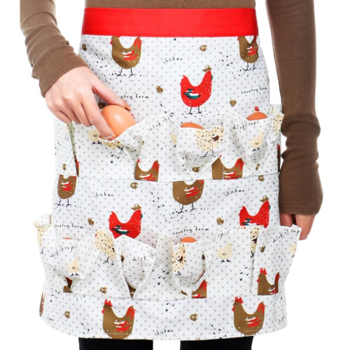 Sailcloth apron for eggs, 12 pockets, multicolored, M