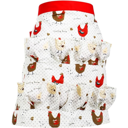 Sailcloth apron for eggs, 12 pockets, multicolored, M 1