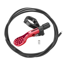 Mountain bike dropper seat post lever, bicycles dropper remote lever, bicycle seat tube height, cable adjustable lever, red