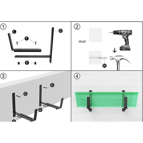 Flower box holder without drilling, adjustable UVresistant balcony box holder 2