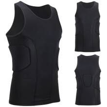 Sleeveless Compression Shirt with Honeycomb Padding for Sports, Chest Protector Vest for Basketball and Training Safety Ref: 2306