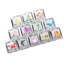 12PCS Light Up Ice Block Bath Tub Toy for Toddler- ocean