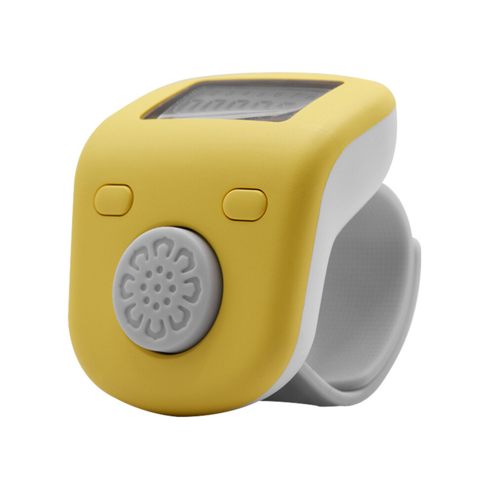 Ergonomic Finger Worn Led Counter Digital Clickers-Yellow 7696001256947