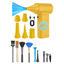 Blower 10 Brush Attachments 4000mAh Lithium Battery For-Yellow