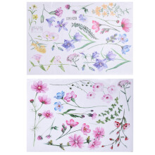 Transferts floraux à frotter pour la décoration intérieure, autocollants artisanaux vintage à motifs aquarelle, application et retrait faciles