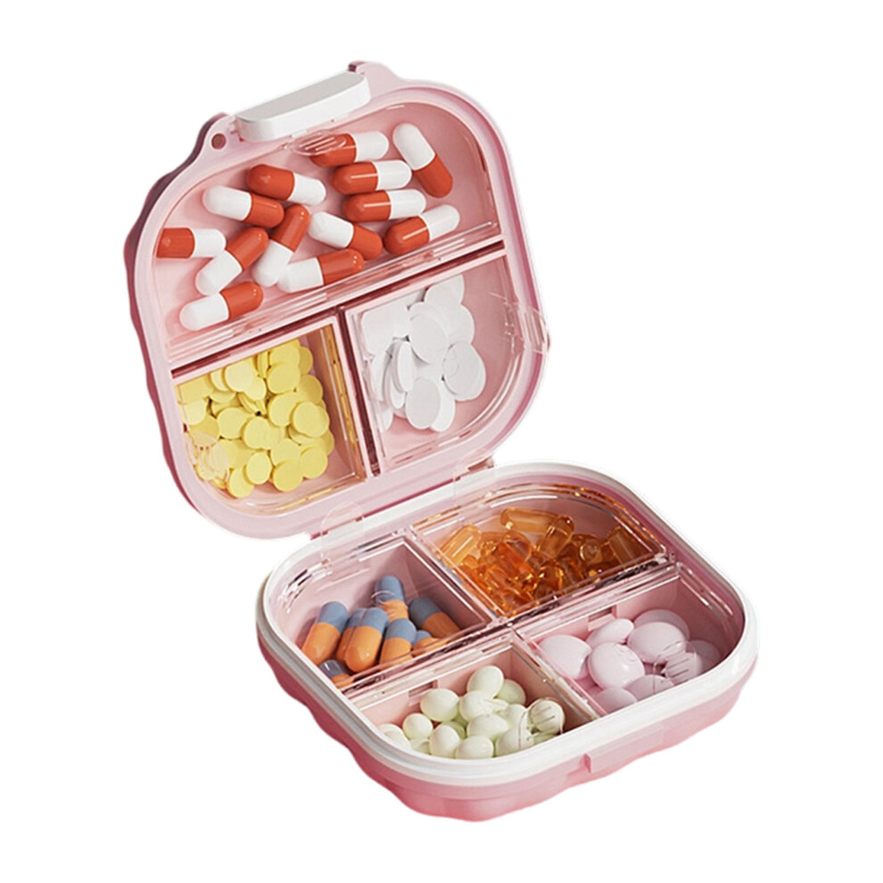 Small Pills Organiser For Traveler Seniors 7 Day Medicine-Pink