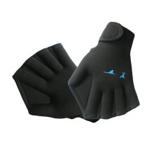 1 pair fitness gloves, waterproof, swimming gloves, training gloves to improve swimming speed Black Bk