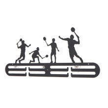 Teniszérem-akasztó, Falra Szerelhető Sportérem-akasztó Sportolóknak, Vasérem-rendező Csúszásgátló Ütközőblokkos Kialakítással, Matt B