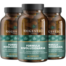 (180 capsule (3 flaconi)) Digestic - Lassativo per Sollievo dalla Costipazione, Ammorbidente per Feci, pulizia del colon, gas, gonfiore, naturali