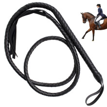 Riding Harvest 75 Inch Long Leather Horse Whip and Comfortable Horse Harvest with NonSlip Handle Black Riding Meat Whip Ref: 5813