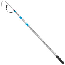 Telescopic Fish Gaff 2.87-6.22 FT, Stainless Steel Retractable Pole with Sea Fishing Hook for Saltwater and Ice Fishing