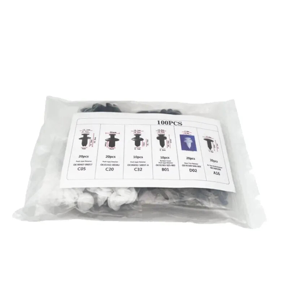 Car Fastener Clips 100Pcs Plastic Buckle Set For Car Body Push Rivets Bumper Fixing Nail Kit 6 Styles Auto Fasteners 9365049117623