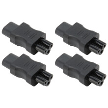 Napájecí adaptér IEC320C8 až C5, měnič střídavého proudu, izolovaný, kompatibilní s vysokým napětím, zesílená lisovaná konstrukce,