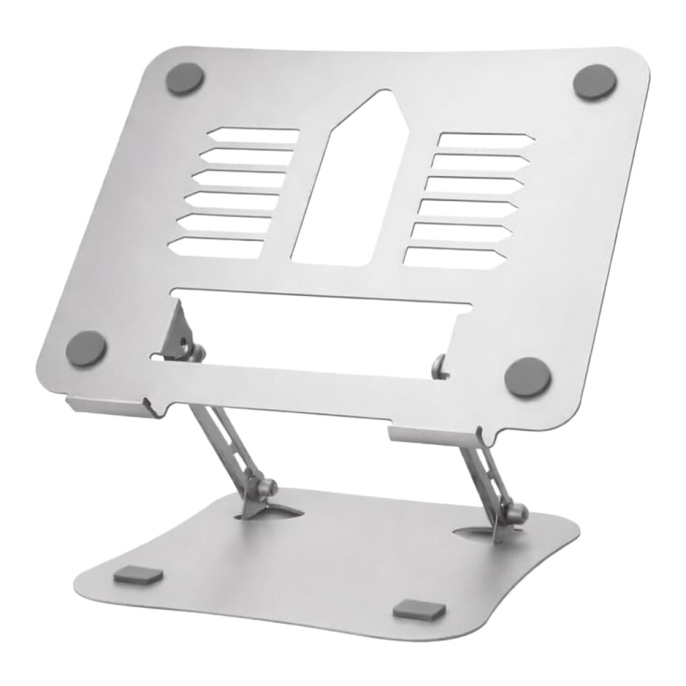B&Q -  Laptop Stand Adjustable Portable RiserSilver Foldable Aluminium Holder For Macbook Airpro And 11 To 17 Inch Laptops - Image 4