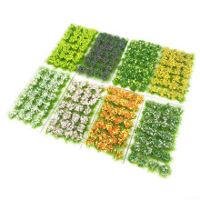 Static grass tufts for DIY model railways, mixed wildflowers for landscapes (green)