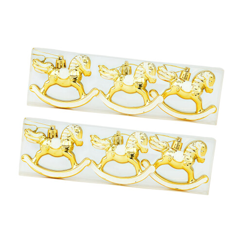 Plastic Horse Shape Hanging Decorations For TreeMantels-Gold
