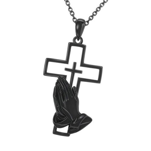Pendentif de cendres en acier inoxydable, médaillon de-Noir