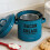Enamel Bacons Grease Keeper Container with-Black Filter scraper 2