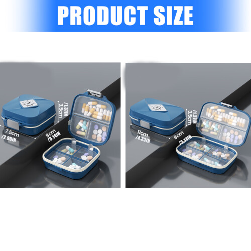 Portable Pills Organizers Double Layer 7-cream white large 2