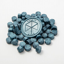Voksseglperler til retro metalliske farvegaver, glatte overflade ottekantede perler til kreative bryllupsinvitationer
