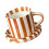 Smooth Finishes 5Inch Striped Ceramic Coffee Cup and-brown 1