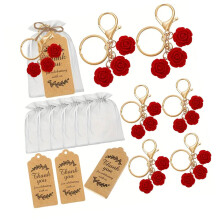 Paquet de 10 porte-clés roses pour la fête de la saint-valentin,