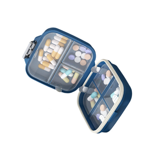 Seven Division Pills Box Clear Materials-Peacoc Blue 1 small