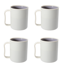 Tasses saines et durables, 4 tasses Ă cafĂ© incassables, non toxiques, lĂ©gères et robustes, design biseautĂ© pour un usage quotidien, fond Ă