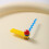 Stylish Cream Bubble Clock Battery Operated Quiet Table-Yellow 6