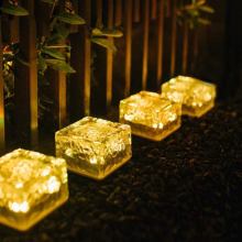 Luminárias solares de tijolo para exterior, luzes LED solares para decoração de jardins e pátios, luminárias resistentes às intempéries em
