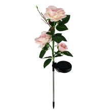 Elegantes luminárias solares de jardim com design realista de rosa, ideais para pátios, decks, casamentos, tendas e jardins. Acendimento