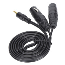 Rozbočovač audio kabelu XLR, 1v2výstup (samec-samice), externí mikrofonní adaptér, 3,5mm na duální XLR (samice), vysoce věrná redukce šumu