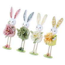 Packung mit 4 Polyester-Osterhasenstatuen für