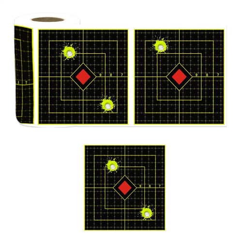 Splatter Targets, 6 Inch Splashes Fluorescent Yellow Stickers Ref: 1792