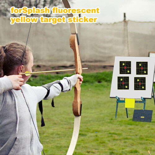 Splatter Targets, 6 Inch Splashes Fluorescent Yellow Stickers Ref: 1792 1