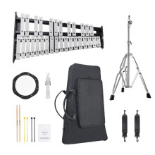 Kit Xilófono Glockenspiel 30 Notas-Duoku-Instrumento de Percusión Profesional con Malletes-Soporte Ajustable, Bolsa de Transporte