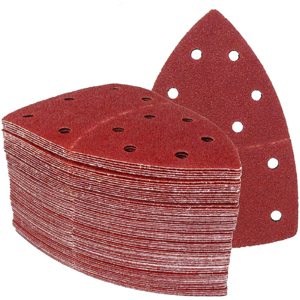 Sand Sheets Grinding Polishing Pads, 10Pcs Selfadhesive Sandpaper Triangle 11 Holes Delta Sander (40 Grit) 9365049120654