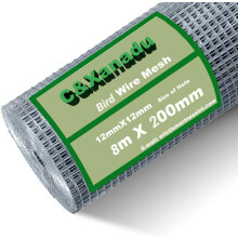 C&Xanadu 200mm X 8m Solar Panel Weld Mesh,12mm Holes Hot Dip Galvanised Metal Sheet, Bird Netting for Roof -Stop & Prevent Pigeon & Leaves Through