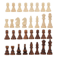 Jeu d'échecs personnalisable et créatif, pièces de rechange en bois sculptées à la main avec base lisse et surface brillante, 32 pièces en