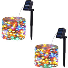 Luzes de Natal solares com 8 modos, decoração externa à prova d'água com temporizador para pátio, jardim e festas.