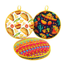 3er-Pack bunte Tortilla-Wärmer mit lustigen Designs für