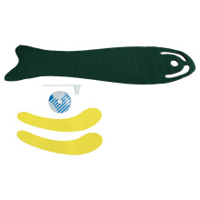 Tapete de golfe para uso interno e externo, com design inclinado, simulando um green de treino realista, base antiderrapante, enrolável, sem rugas,