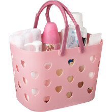 Panier de rangement ajouré rose résistant à l'humidité, multifonctionnel, idéal pour les dortoirs étudiants, la salle de bain et la cuisine