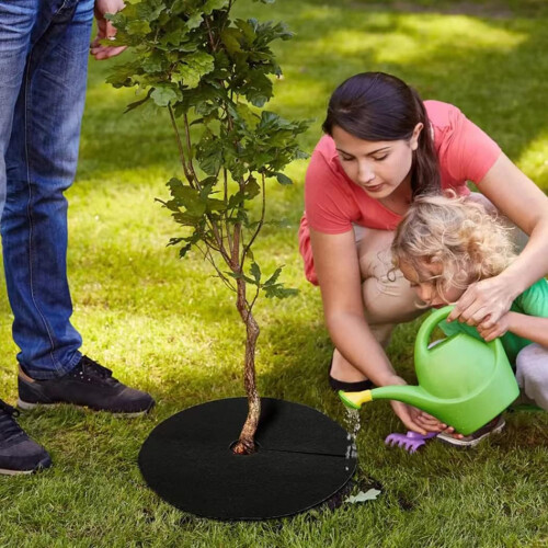 Tree Protection Mat, Tree Mulch Ring, Reusable Weed Barrier Mat, Black 82 cm, 4 Pcs Ref: 6843 2